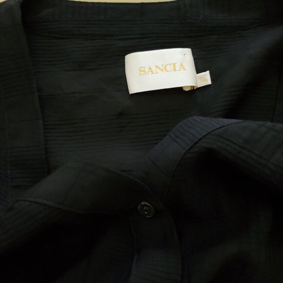 Anthropologie Sancia V-Neck Women's Button Breezy Check Shirt Size Large - Picture 9 of 13